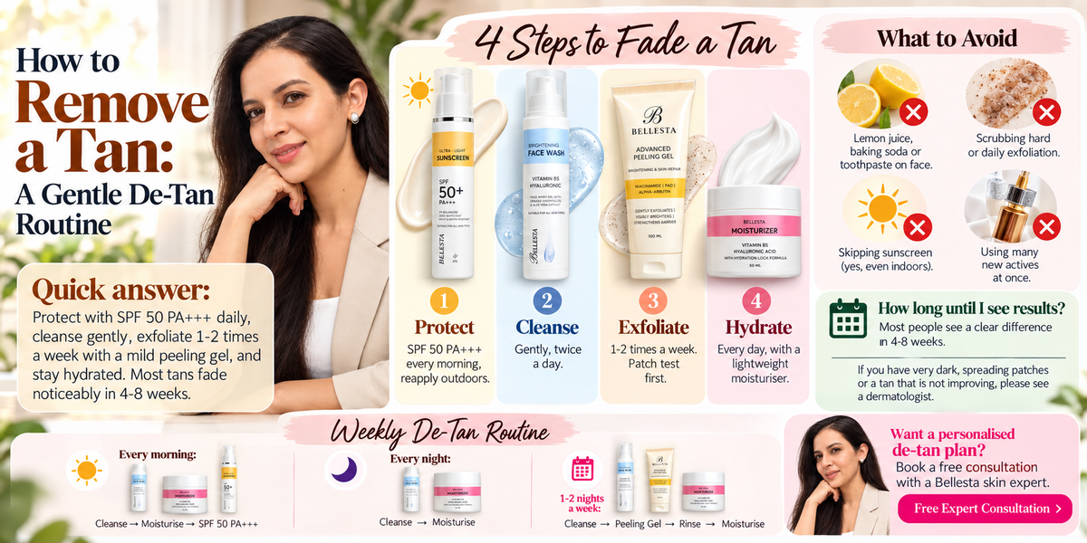 How to Remove Tan from Face: A Gentle 4-Step De-Tan Routine