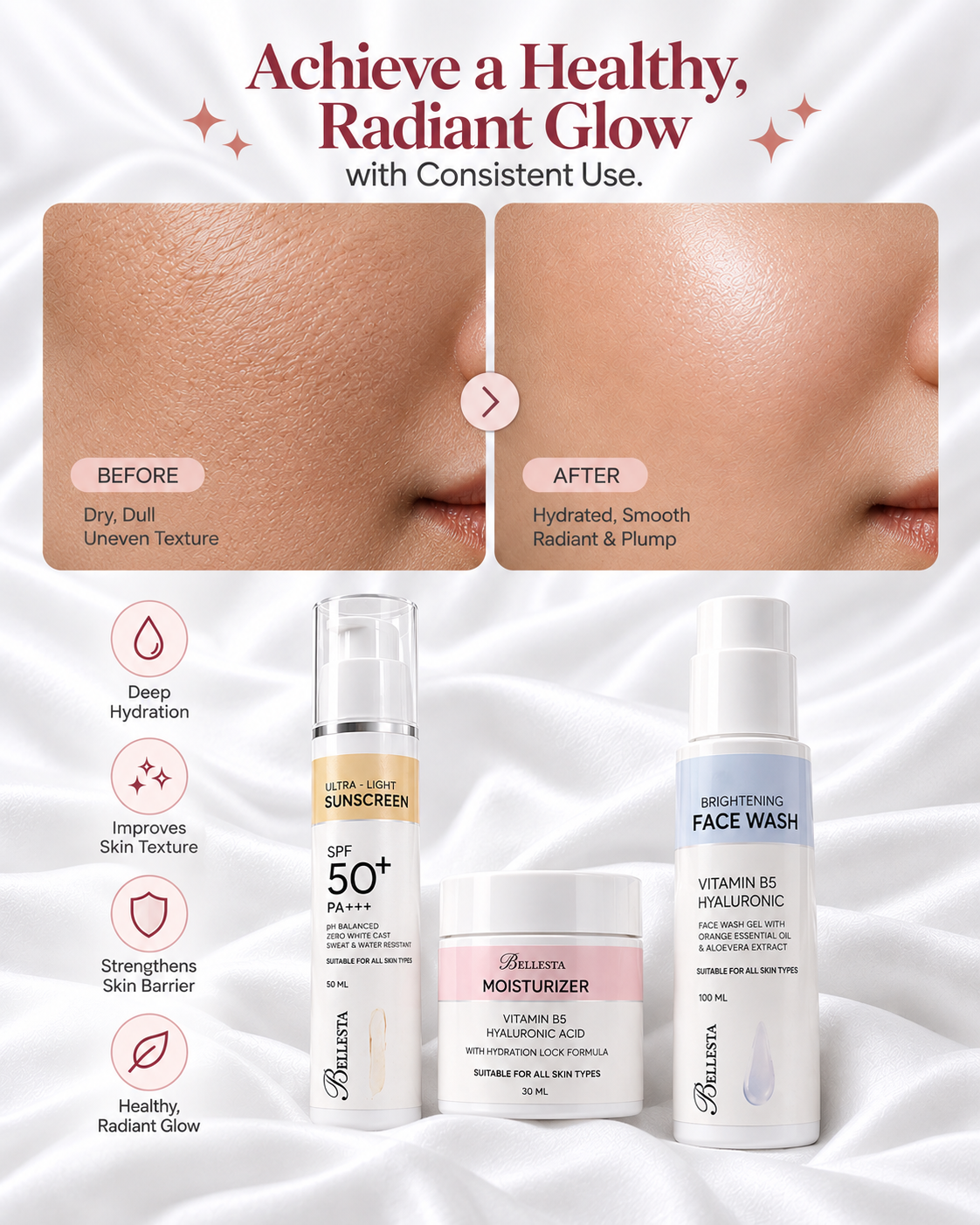 3 Step Glow-Shield Kit | Clear Tan, Control Acne & Get Brighter Skin