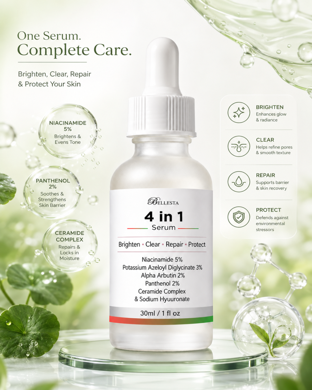 Radiance Restore Serum (4 IN 1) with Niacinamide, Potassium Azeloyl Diglycinate & Alpha-Arbutin