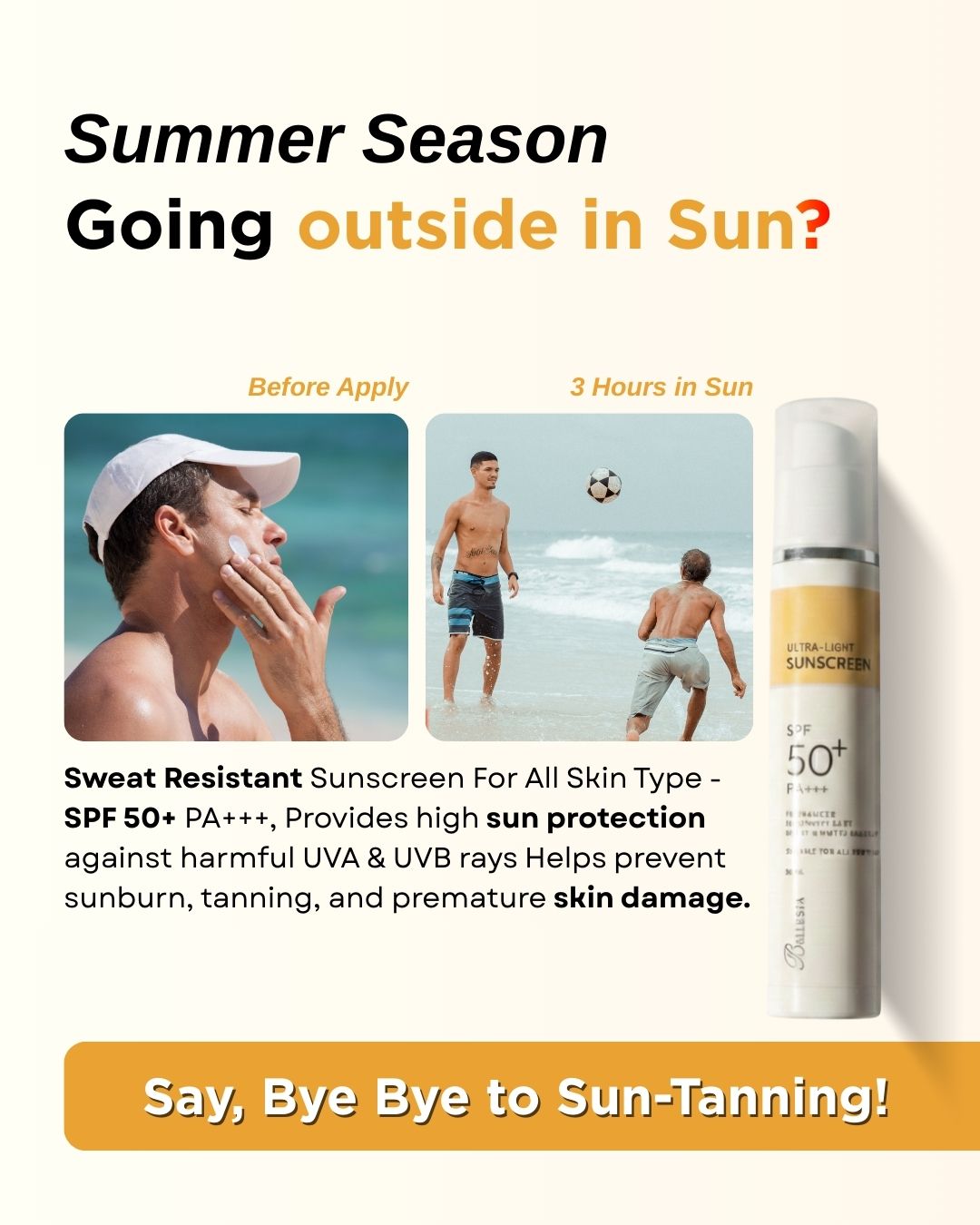 Sweat Resistant Sunscreen For All Skin Type - SPF 50+ PA+++