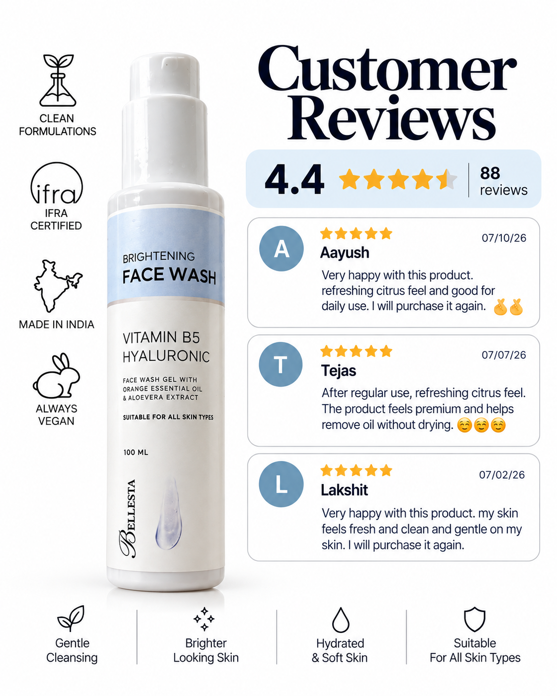 Bellestacare Facewash for Brighter & Clear Skin